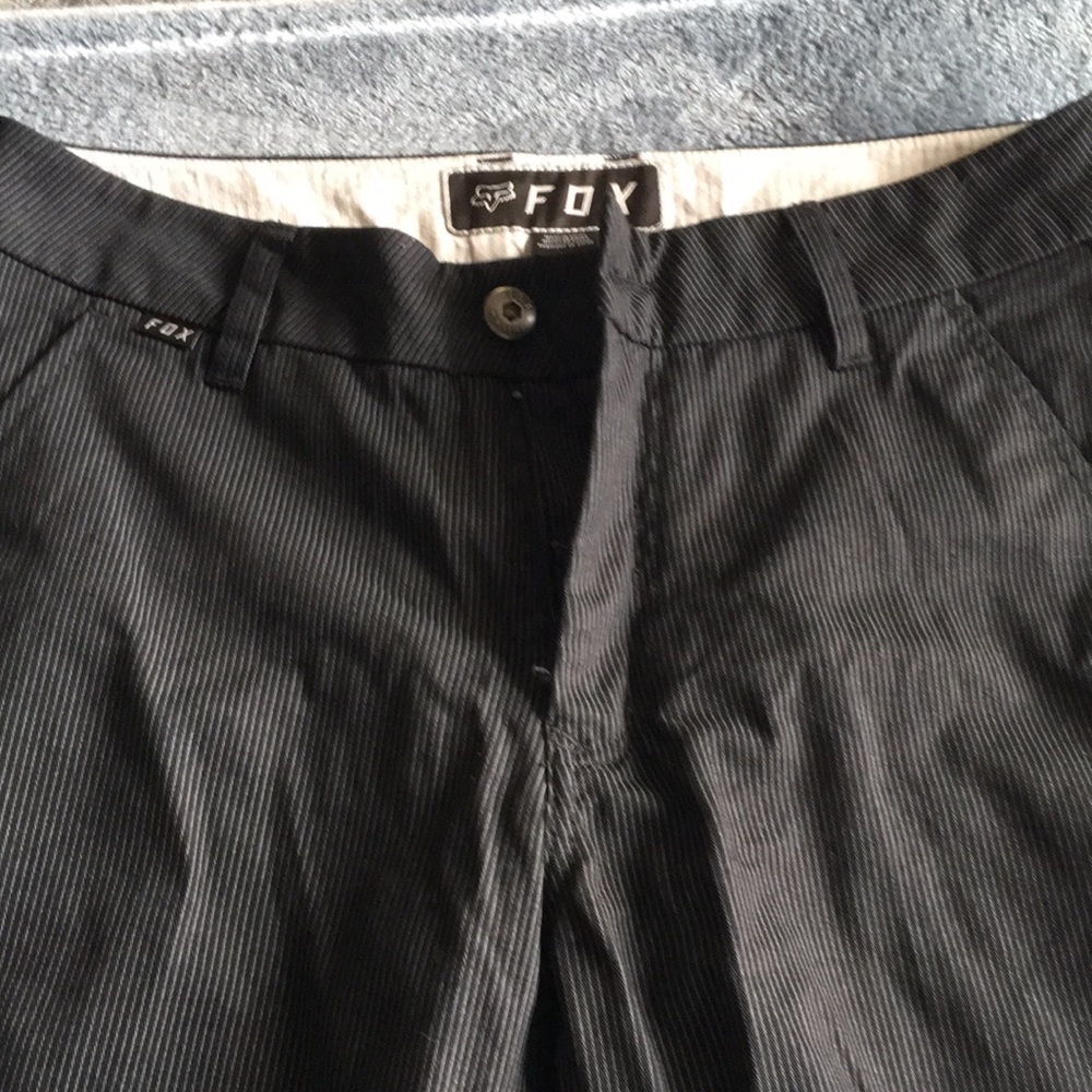 Black pin stripe shorts